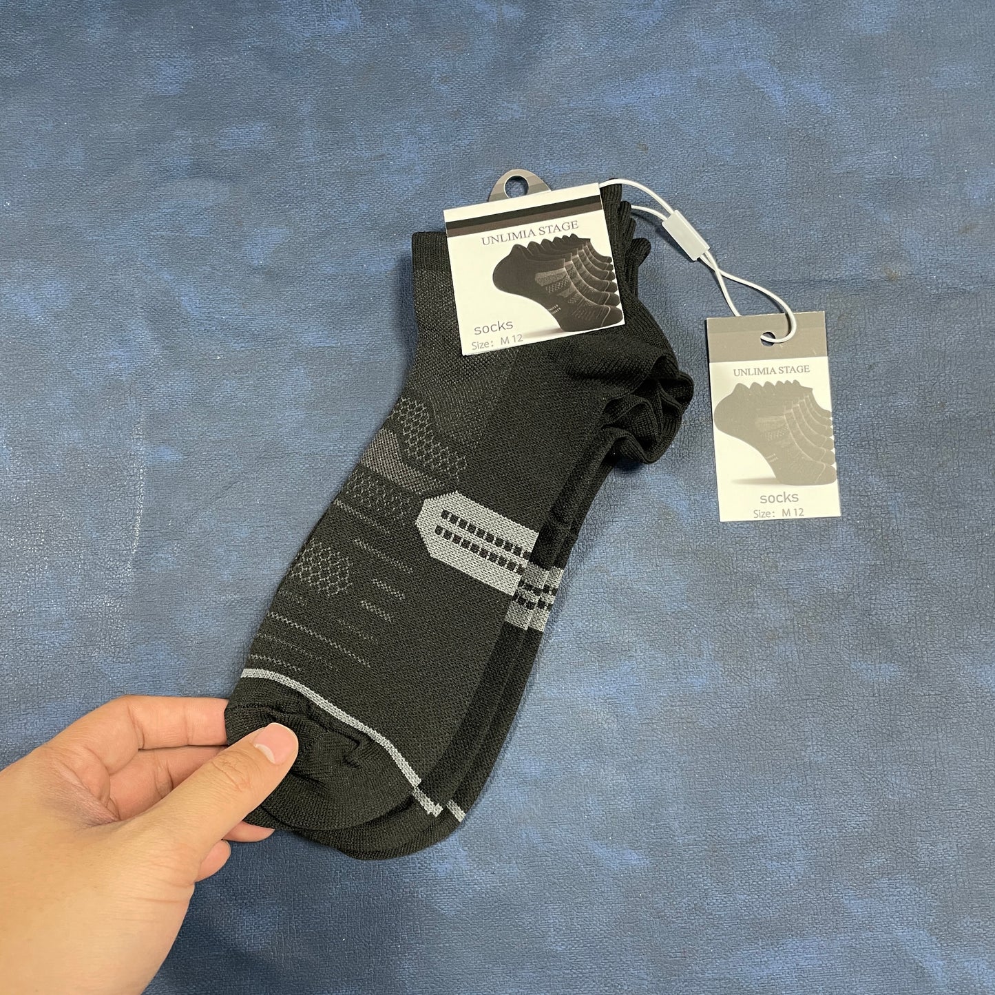 UNLIMIA STAGE Socks Black and gray patterns