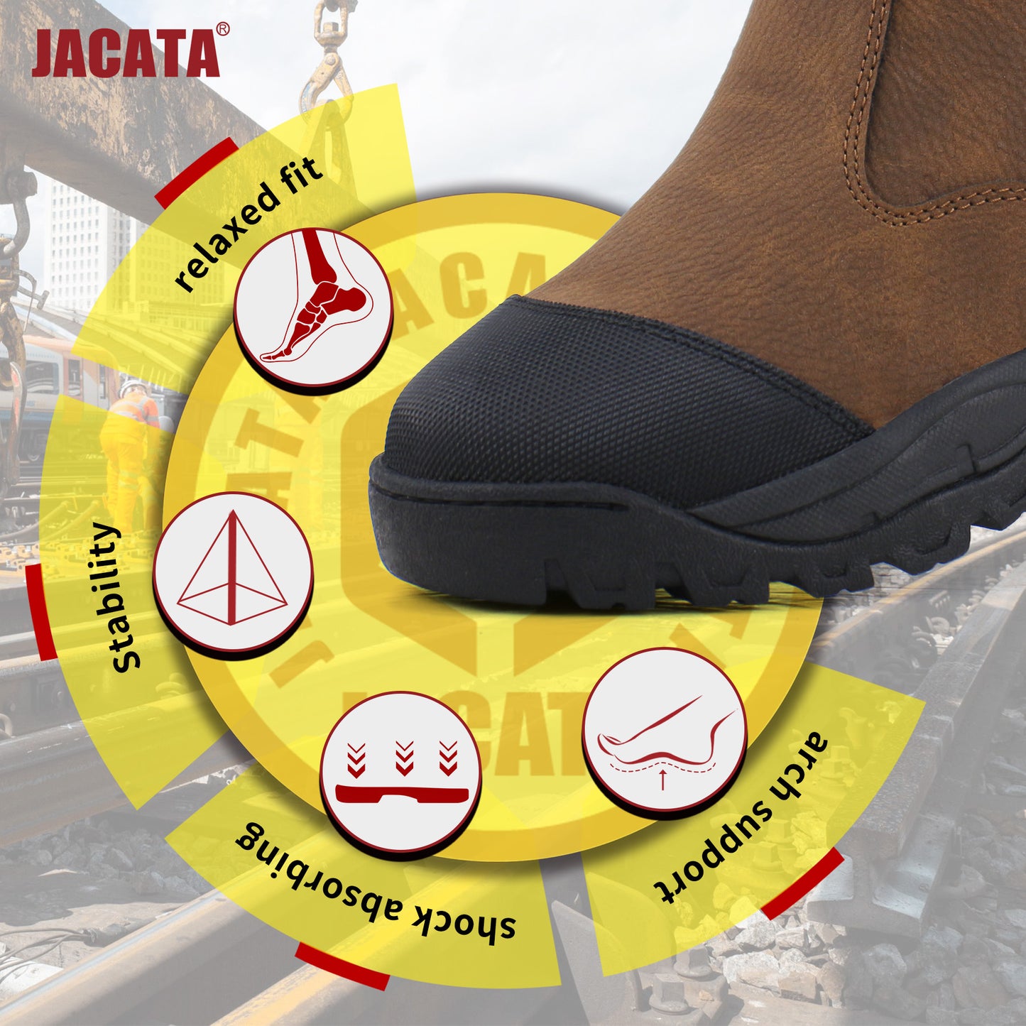 Mens Work Boots Chelsea Slip On Boot