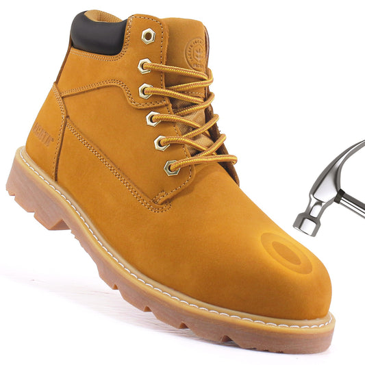 Men's Water Resistant Leather Work Boot Wheat