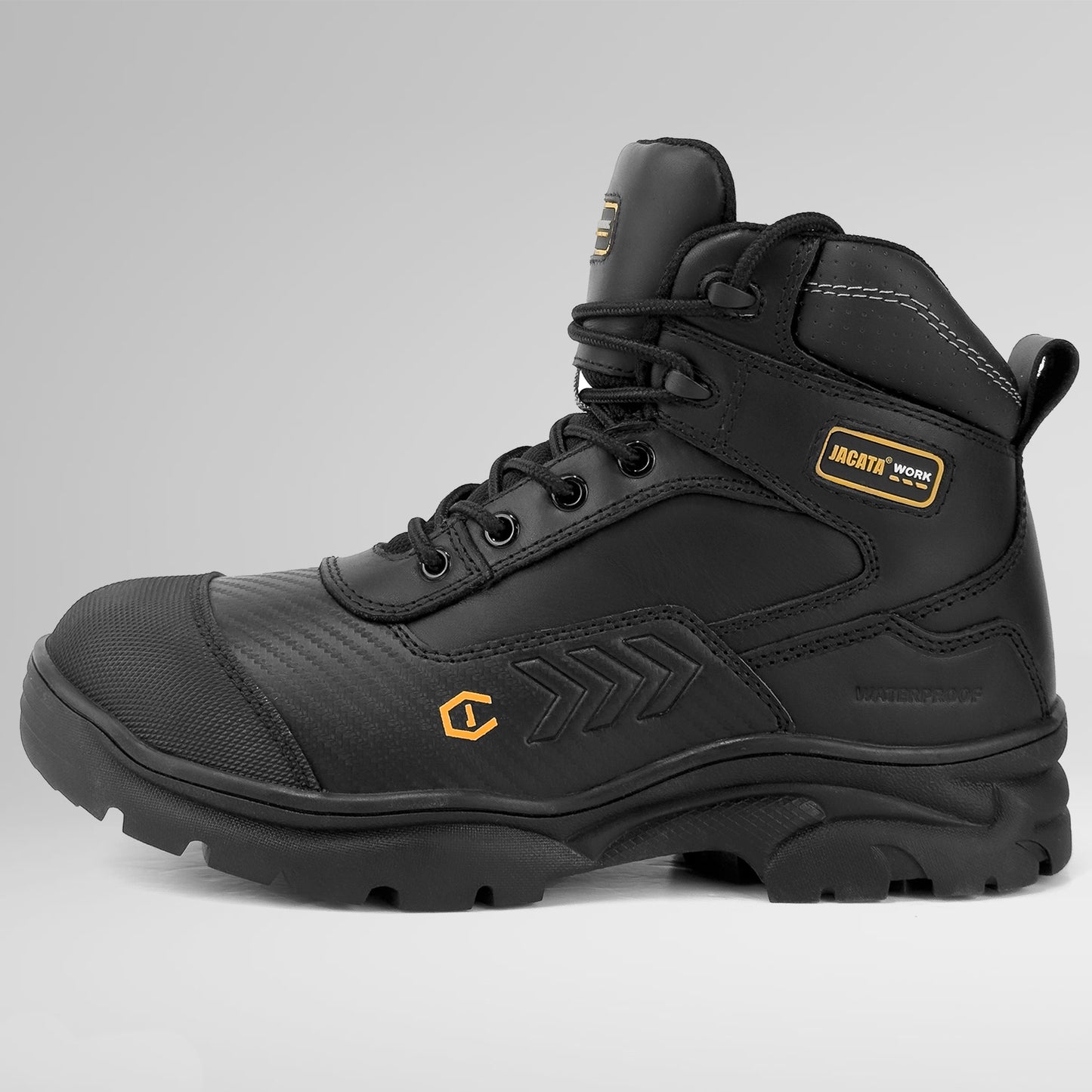 Waterproof Leather Soft Toe Work Boots Black