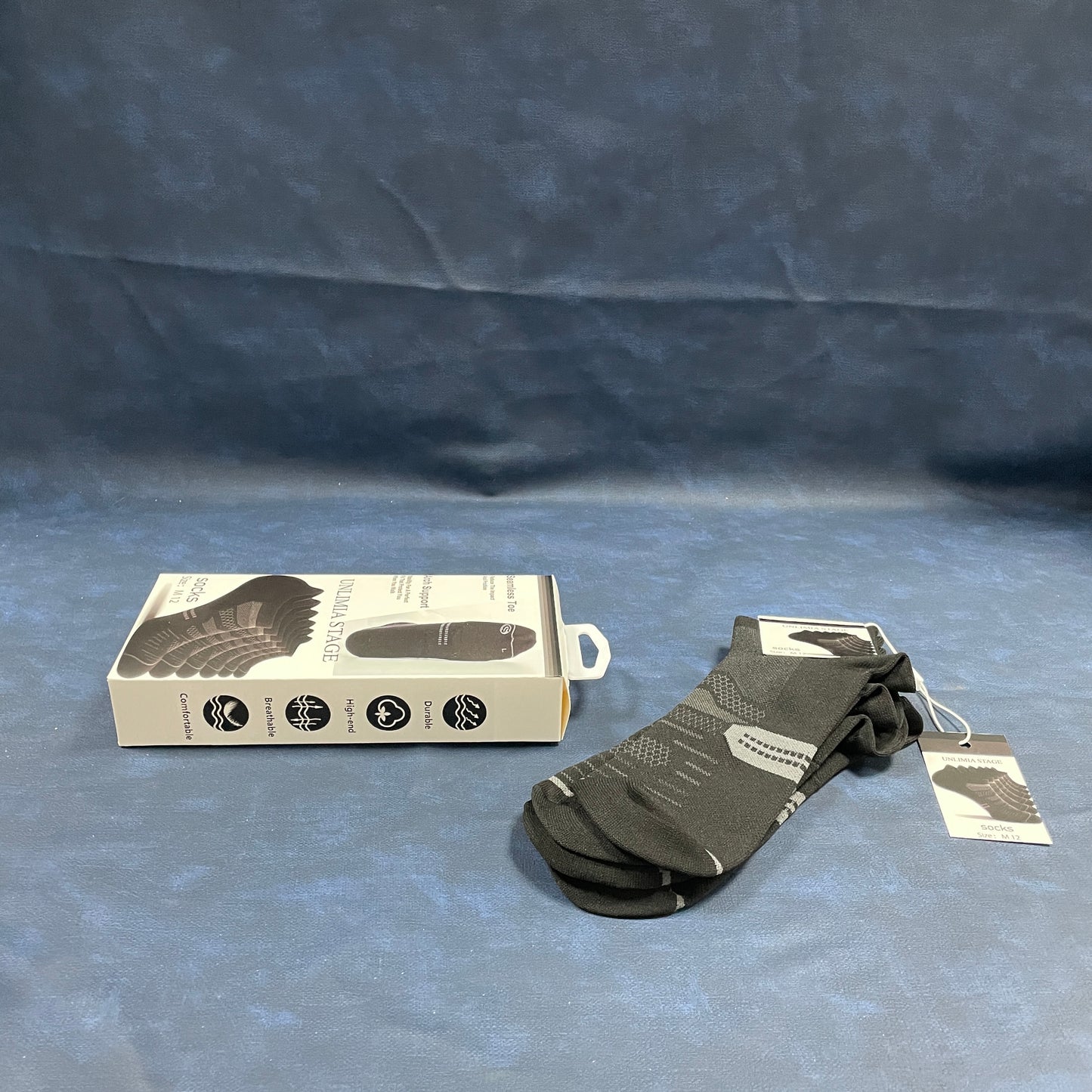UNLIMIA STAGE Socks Black and gray patterns