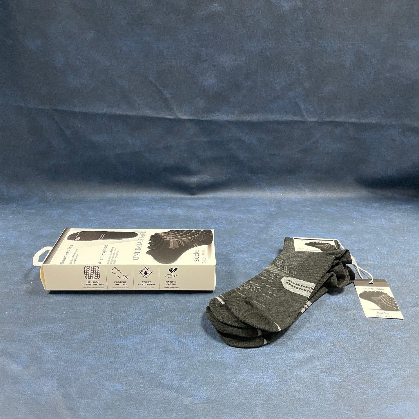 UNLIMIA STAGE Socks Black and gray patterns