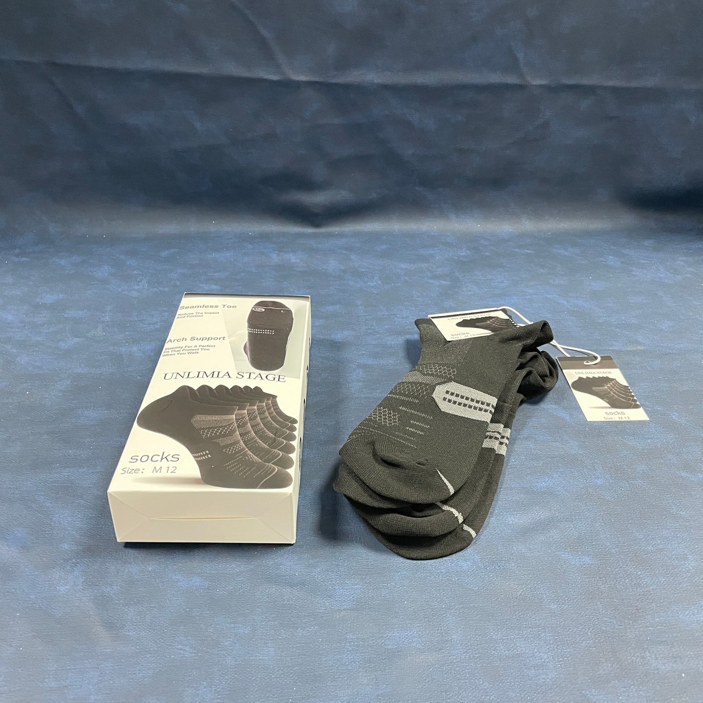 UNLIMIA STAGE Socks Black and gray patterns