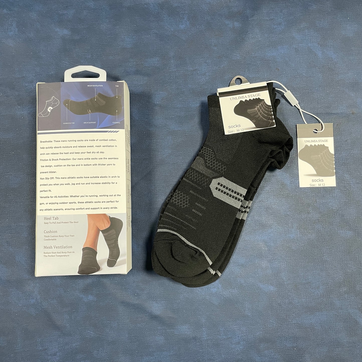 UNLIMIA STAGE Socks Black and gray patterns