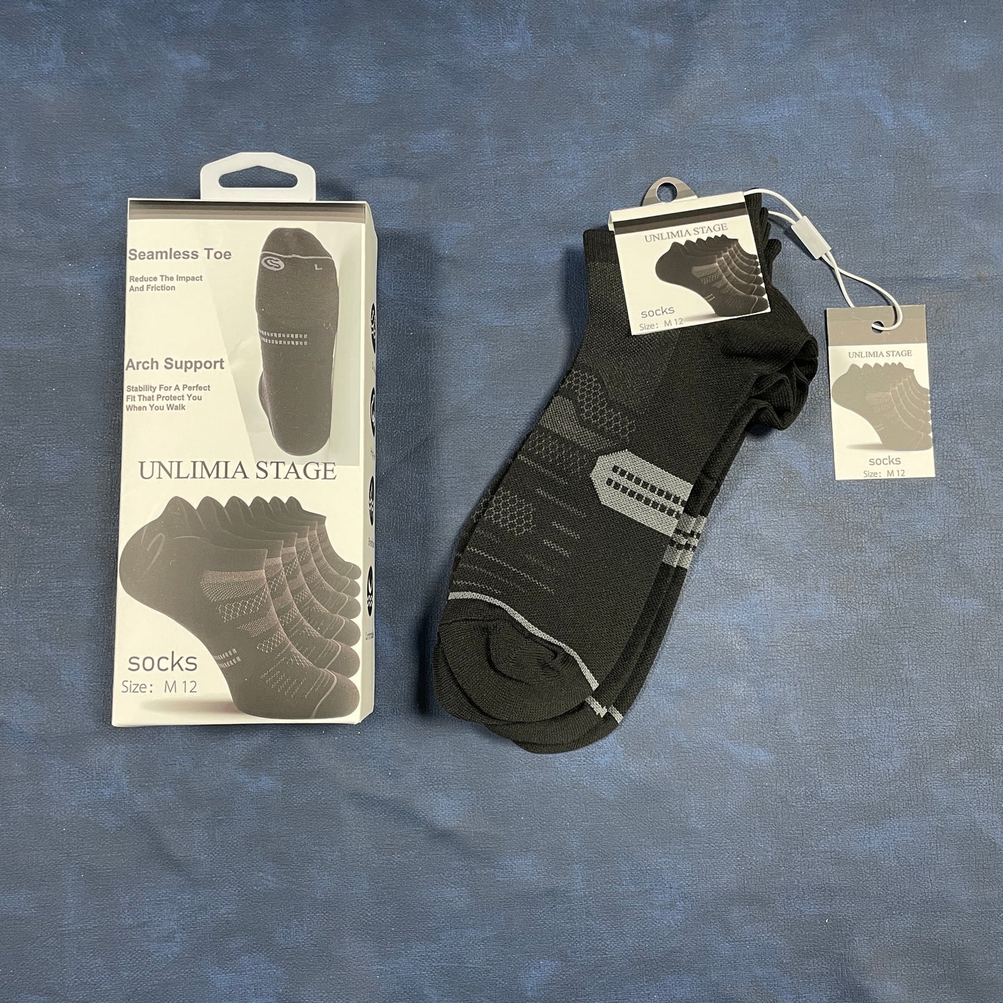 UNLIMIA STAGE Socks Black and gray patterns