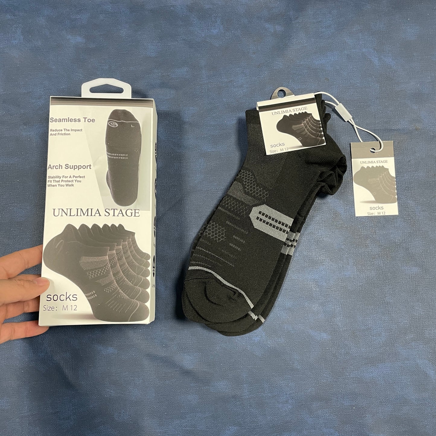 UNLIMIA STAGE Socks Black and gray patterns