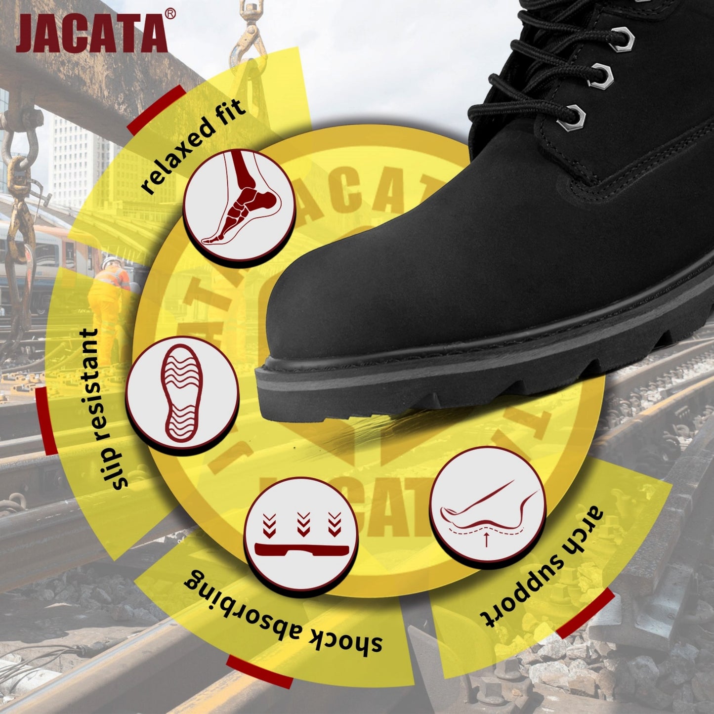 Men's Water Resistant Leather Work Boot