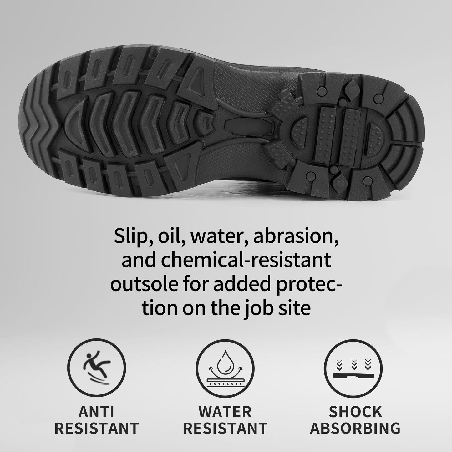 Waterproof Leather Soft Toe Work Boots Black