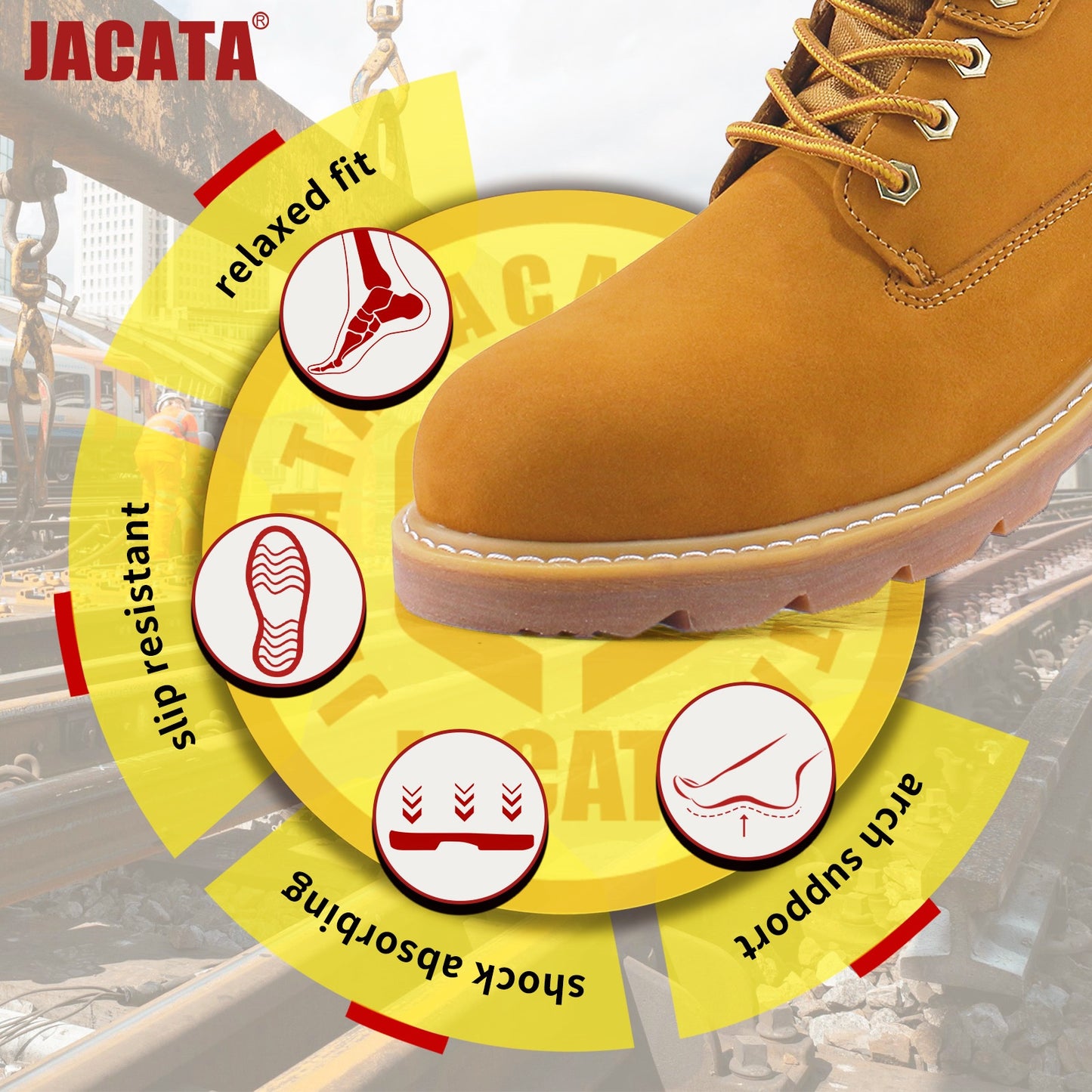 Men's Water Resistant Leather Work Boot Wheat