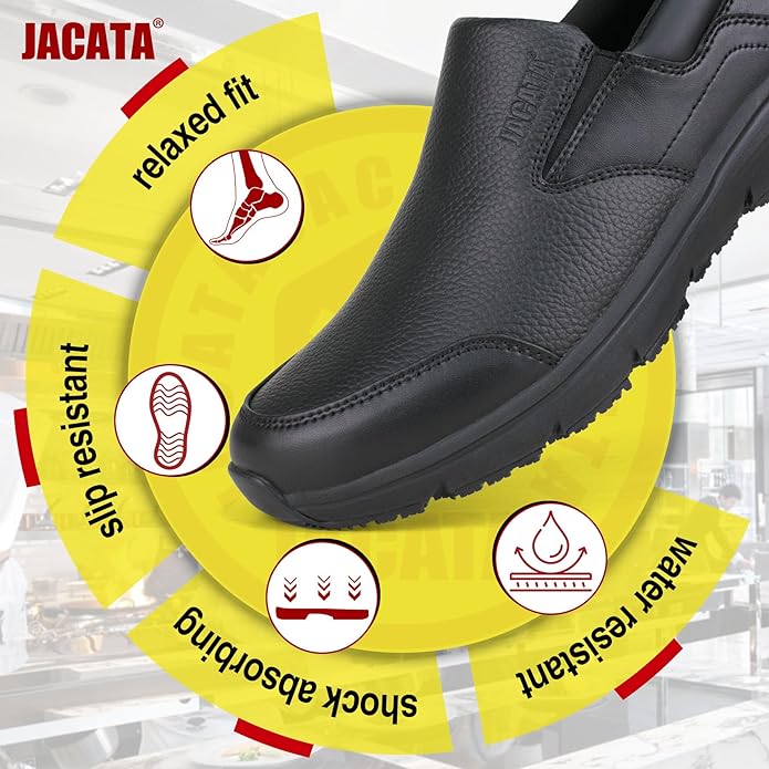 Men's Non Slip Black Work Shoes
